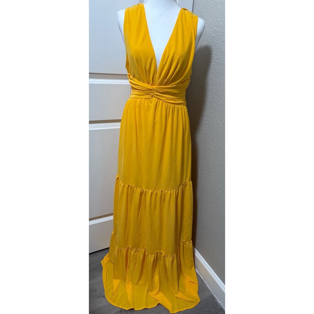 Skylar Rose Marigold tiered maxi dress NWT M - Picture 2 of 8